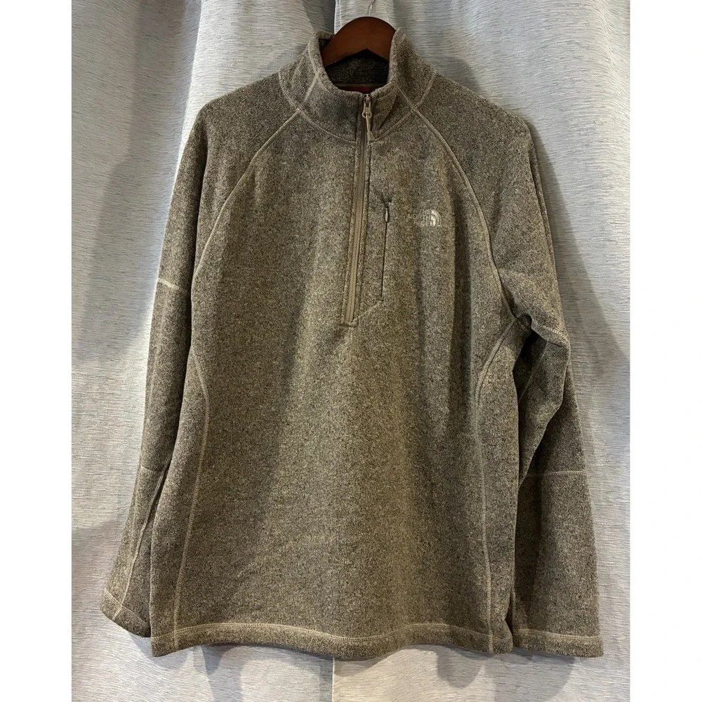 The North Face Pullover Mens Large Brown Quarter Zip Fleece Hiking Gorpcore